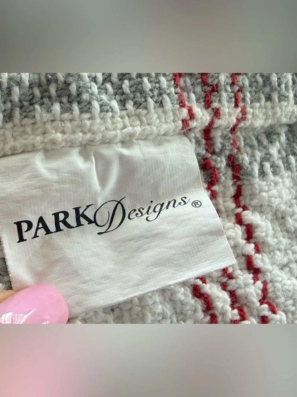 Park Designs Gray Red Plaid Cotton Kitchen Towel Small Placemat Farmhouse